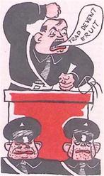 Boze Mussert op spotprent (lijst optie, Lithos), Antiek en Kunst, Verzenden