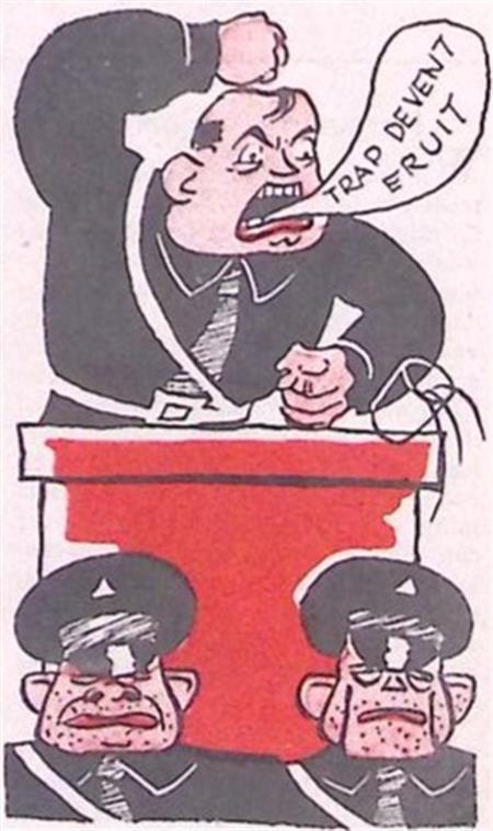 Boze Mussert op spotprent (lijst optie, Lithos), Antiek en Kunst, Kunst | Litho's en Zeefdrukken, Verzenden