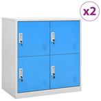 vidaXL Lockerkasten 2 st 90x45x92,5 cm staal lichtgrijs en, Verzenden, Nieuw