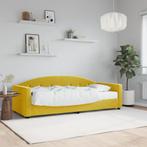 vidaXL Slaapbank met matras 80x200 cm fluweel geel, Eenpersoons, Verzenden, Nieuw, 80 cm