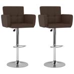 vidaXL Barstoelen 2 st kunstleer bruin, Huis en Inrichting, Verzenden, Nieuw