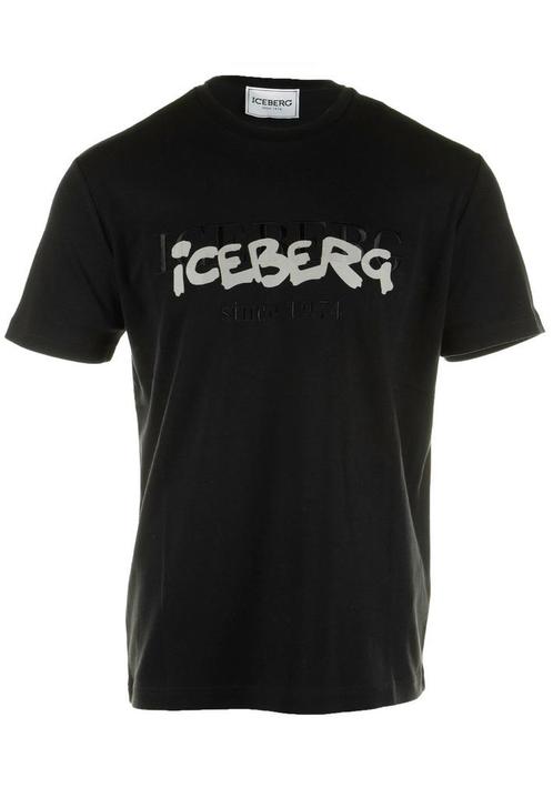 40% Iceberg  T-Shirts  maat XL, Kleding | Heren, T-shirts, Zwart, Nieuw, Verzenden