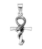 Zilveren Ankh met slang kettinghanger, Sieraden, Tassen en Uiterlijk, Kettinghangers, Verzenden, Nieuw