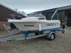 Quicksilver 450 Cabin met nieuwe 20 pk motor, Watersport en Boten, Vis- en Consoleboten, Benzine, Buitenboordmotor, Polyester