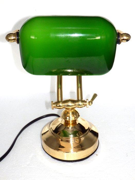 Bureaulamp - Messing, Glas - Mooie notaris of banklamp, Antiek en Kunst, Kunst | Designobjecten