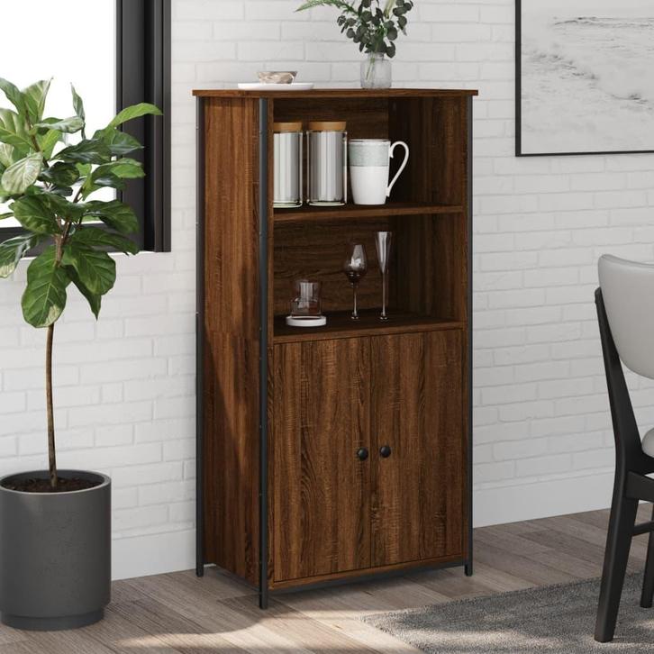 vidaXL buffetkast 62x36x121,5 cm bewerkt hout bruin, Huis en Inrichting, Kasten | Buffetkasten, 25 tot 50 cm, Nieuw, Overige houtsoorten