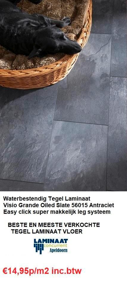VISIO GRANDE TEGEL LAMINAAT 7 DECOR v.a. 14,95p/m2 Incl. btw, Huis en Inrichting, Stoffering | Vloerbedekking, 75 m² of meer, Laminaat