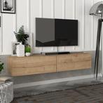 [en.casa] Tv-meubel Toivakka zwevend 135x31x25 cm eiken, Huis en Inrichting, Kasten | Televisiemeubels, Verzenden, Nieuw