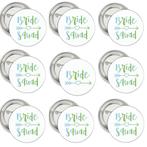 9-delige button set Bride en Bride Squad Tribal green, Hobby en Vrije tijd, Feestartikelen, Nieuw, Versiering, Geboorte of Huwelijk