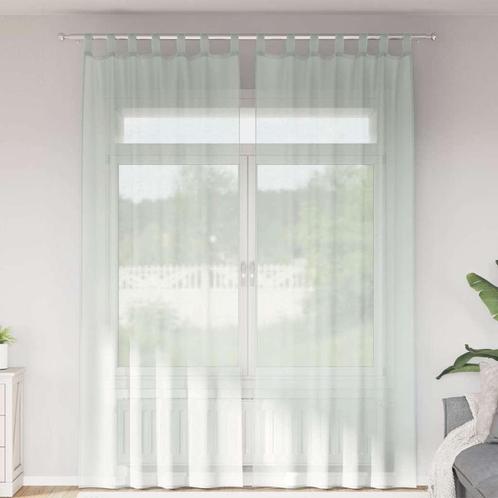 vidaXL Gordijnen voile met roedezakken 2 st lichtgrijs, Huis en Inrichting, Stoffering | Gordijnen en Lamellen, Grijs, Nieuw, Verzenden