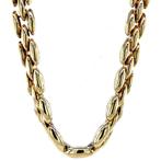 Gouden choker bicolour 44 cm 14 karaat, Sieraden, Tassen en Uiterlijk, Verzenden, Zo goed als nieuw, Goud, Goud