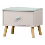 Kindernachtkastje Sandnes 31x38x30 cm wit en mintgroen [en.c, Kinderen en Baby's, Kinderkamer | Tafels en Stoelen, Verzenden, Nieuw