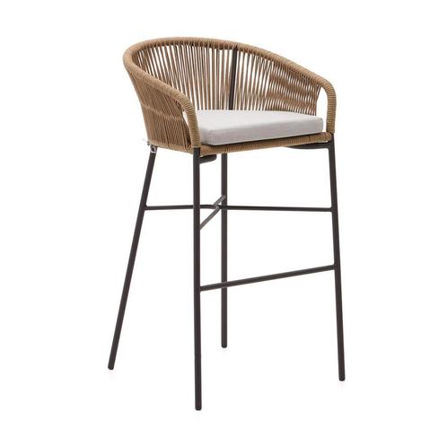 *WOONWINKEL* Kave Home Yanet Tuin Barkruk Touw Met Kussen Na, Tuin en Terras, Tuinsets en Loungesets, Nieuw, Verzenden