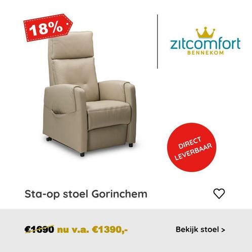 Sta-op Stoel Gorinchem - hart-balans-functie - Aanbieding!, Huis en Inrichting, Fauteuils, Minder dan 75 cm, Nieuw, 50 tot 75 cm