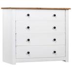 vidaXL Bijzetkast Panama Range 80x40x73 cm grenenhout wit, Huis en Inrichting, Kasten | Buffetkasten, Verzenden, Nieuw, 50 tot 100 cm