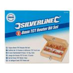 Silverline Freesbitset - 8 mm schacht - 12-delig - TCT sn..., Doe-het-zelf en Verbouw, Gereedschap | Zaagmachines, Ophalen of Verzenden