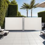 Aluminium dubbele windscherm uitschuifbaar met oprolmechanis, Tuin en Terras, Zonneschermen, Verzenden, Nieuw