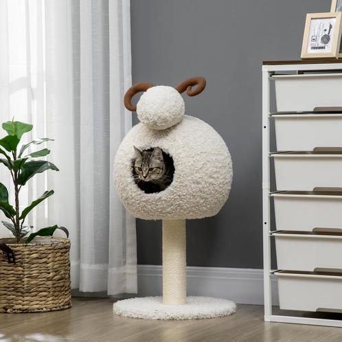Krabpaal -  - Hol - Klimboom - Crème wit, Dieren en Toebehoren, Katten-accessoires, Nieuw, Ophalen of Verzenden