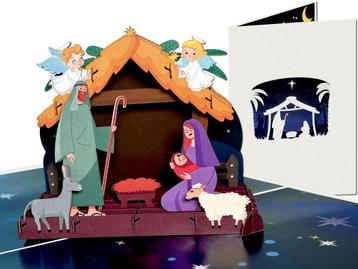 Kerstkaart Kerststal Josef Maria Jezus pop-up kaart beschikbaar voor biedingen