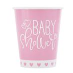 Babyshower Bekers Roze 266ml 8st, Verzenden, Nieuw