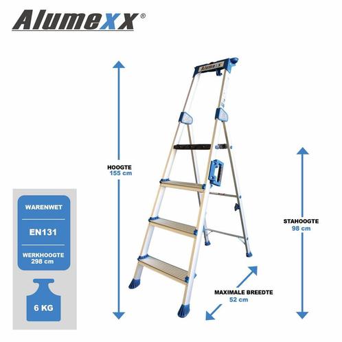 Alumexx UP huishoudtrap, Doe-het-zelf en Verbouw, Ladders en Trappen, Nieuw, Verzenden