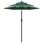 vidaXL Parasol 3-laags met aluminium paal 2 m groen, Verzenden, Nieuw, 2 tot 3 meter