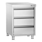 GGM Gastro | Ladekast PREMIUM met 3 laden - 500x700mm |, Verzenden, Nieuw in verpakking, RVS Meubilair