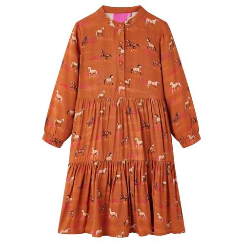 vidaXL Kinderjurk 104 cognackleurig, Kinderen en Baby's, Kinderkleding | Overige, Nieuw, Verzenden