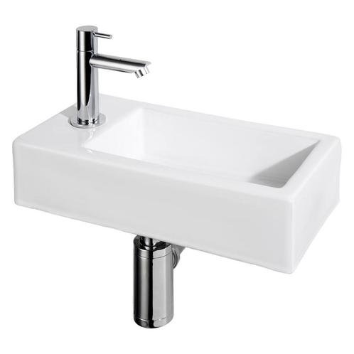 Fonteinset Differnz Helios Links 37.5x18.5x9.5 cm Keramiek, Doe-het-zelf en Verbouw, Sanitair, Overige typen, Nieuw, Chroom, Ophalen of Verzenden