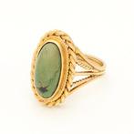 Ring - 18 karaat Geel goud - Nefriet, Sieraden, Tassen en Uiterlijk, Ringen, Nieuw