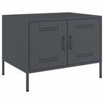 vidaXL Salontafel 68x50x50,5 cm staal antracietkleurig, Verzenden, Nieuw, Metaal, 50 tot 100 cm