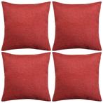 vidaXL Kussenhoezen 4 stuks linnen look bordeauxrood 80x80