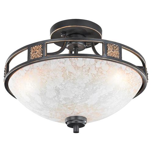 Landelijke ronde plafondlamp roestkleur 42cm - Quinta, Huis en Inrichting, Lampen | Overige