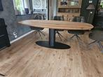 Luxe Deens Ovale Eiken Tafel met O-Onderstel Ovaal, Eiken deens ovale tafel industrieel onderstel poot gratis , 100 tot 150 cm