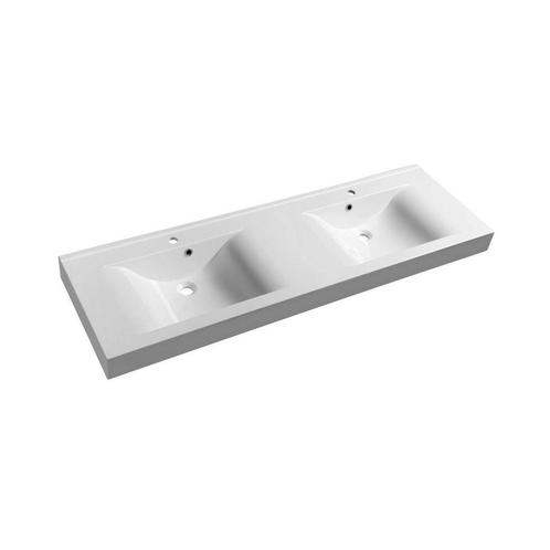 Wastafel Sapho Flavia Dubbel Rechthoek 160x50 cm Marmer Wit, Huis en Inrichting, Badkamer | Badkamermeubels, Wasbak of Wastafel