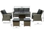 Bilbao stoel bank dining loungeset 6 delig grijs met, Tuin en Terras, Ophalen of Verzenden, Nieuw, Wicker