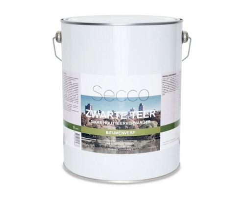 Secco Zwarte Teer | 5 liter, Doe-het-zelf en Verbouw, Verf, Beits en Lak, Verzenden