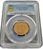 Gouden Wilhelmina 10 gulden 1917 MS66 gecertificeerd PCGS, Postzegels en Munten, Munten | Nederland, Verzenden, Goud, Koningin Wilhelmina