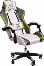 Ergonomische gamestoel met nek- en rugsteun - Wit-grijs-l..., Ophalen of Verzenden, Nieuw
