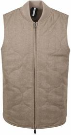 Profuomo Herringbone Bodywarmer Sand maat 50 Heren, Beige, Nieuw, Profuomo, Verzenden
