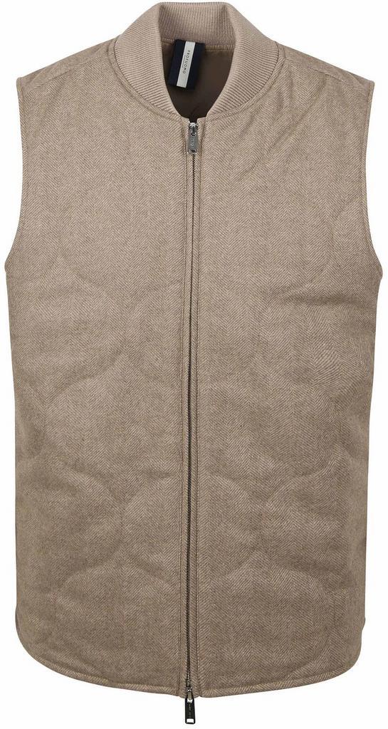 Profuomo Herringbone Bodywarmer Sand maat 50 Heren, Kleding | Heren, Jassen | Winter, Beige, Nieuw, Maat 48/50 (M), Verzenden