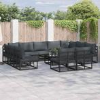 vidaXL Tuin Sofa Set met kussen 12 pcs Zwart Aluminium, Verzenden, Nieuw, Aluminium
