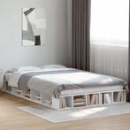 vidaXL Bedframe massief hout wit 120x200 cm, Huis en Inrichting, Slaapkamer | Bedden, Verzenden, Wit, Nieuw, Twijfelaar