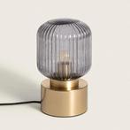ACTIE: Art deco tafellampje goud met glazen kap Jettie FOIR, Huis en Inrichting, Lampen | Tafellampen, Nieuw, Verzenden