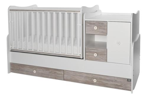 Lorelli Mini Max White/Artwood 2-in-1 Bed en Commode, Kinderen en Baby's, Kinderkamer | Complete kinderkamers, Nieuw, Verzenden