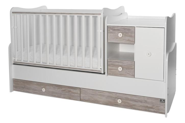 Lorelli Mini Max White/Artwood 2-in-1 Bed en Commode, Kinderen en Baby's, Kinderkamer | Complete kinderkamers, Nieuw, Verzenden