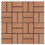 vidaXL 11 st Terrastegel 30x30 cm 1 m² HKC bruin, Verzenden, Nieuw