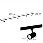 Qazqa 1-fase railsysteem set met 5 spots GU10, 286 cm, Ophalen of Verzenden, Nieuw in verpakking