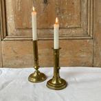 Two Bistro Push Up Candleholders - Kandelaar (2) - Messing, Antiek en Kunst