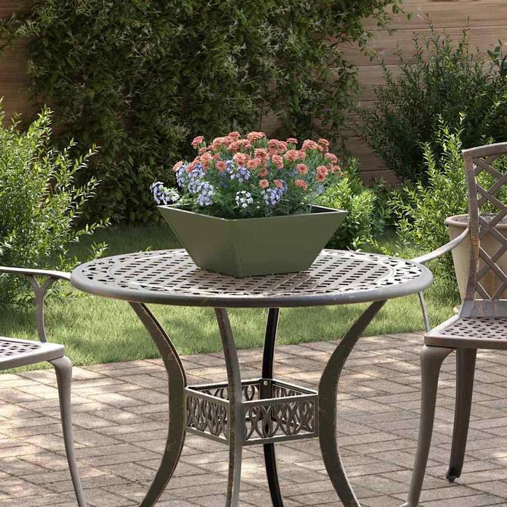 vidaXL Tuin Kom Plantenbak 5 pcs Olijfgroen 35 x 35 x 15 cm, Tuin en Terras, Bloembakken en Plantenbakken, Minder dan 60 cm, Nieuw